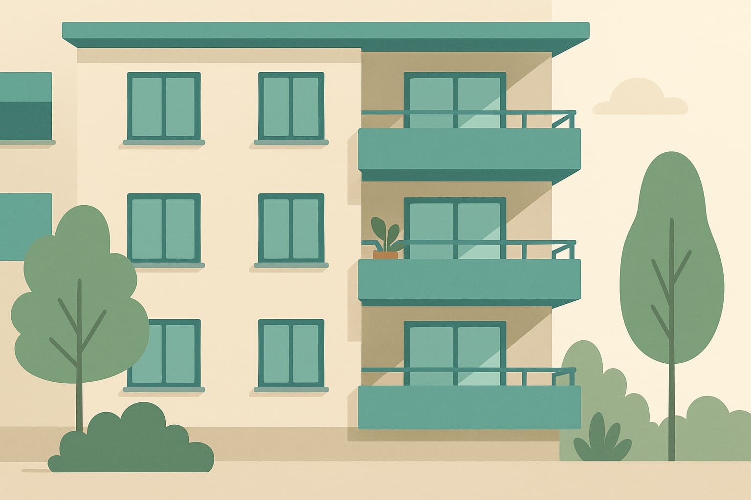 Apartman ve site binasının dış görünümü